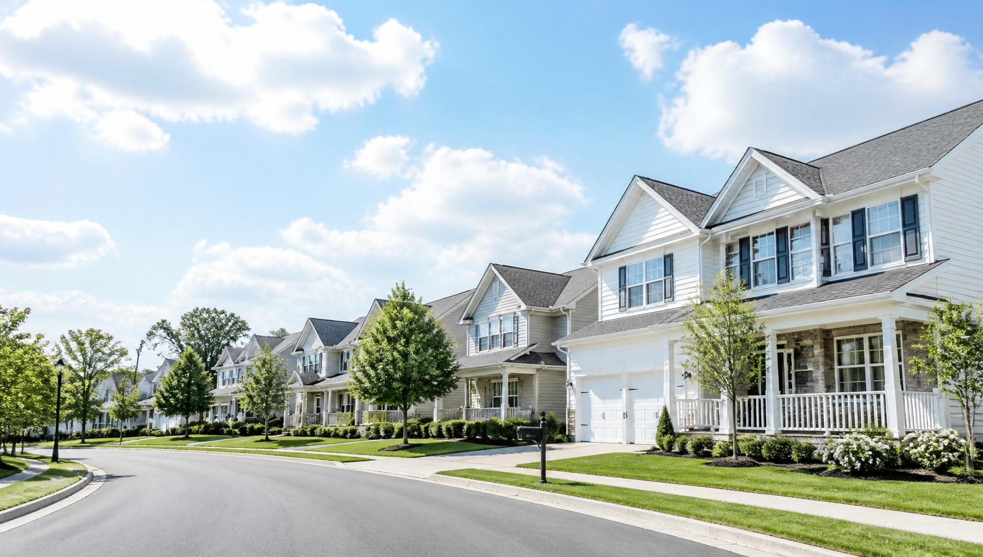 Homes in a bright New Jersey neighborhood